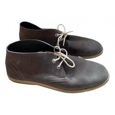 Pre-owned Ferragamo Grey Suede Boots