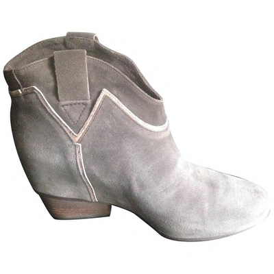 Pre-owned Janet & Janet Biker Boots In Grey