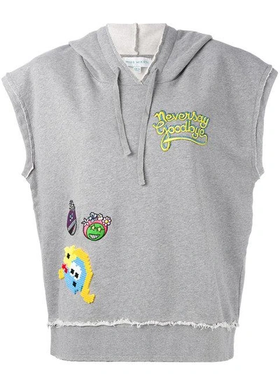 Mira Mikati Never Grow Up Embellished Appliquéd Cotton-jersey Hooded Top