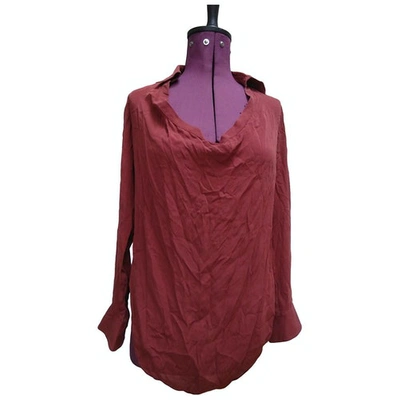 Pre-owned Haute Hippie Silk Blouse In Red