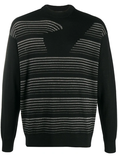 Emporio Armani Sweater In Virgin Wool With Big Eagle Logo In Black