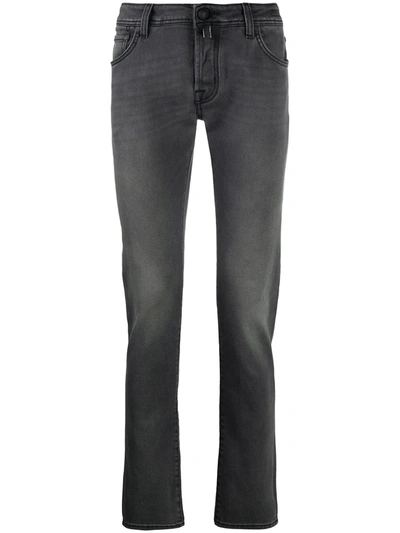 Jacob Cohen Distressed Slim-fit Jeans In Grey