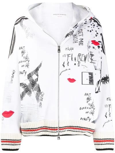 Ermanno Scervino Rhinestone-embellished Hooded Jacket In White