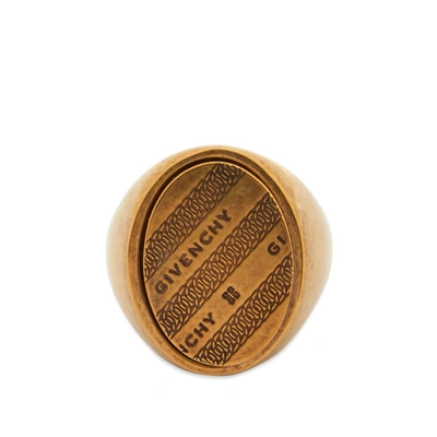 Givenchy Chain Signet Ring In Gold