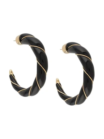 Aurelie Bidermann Diana Creole Earrings In Black