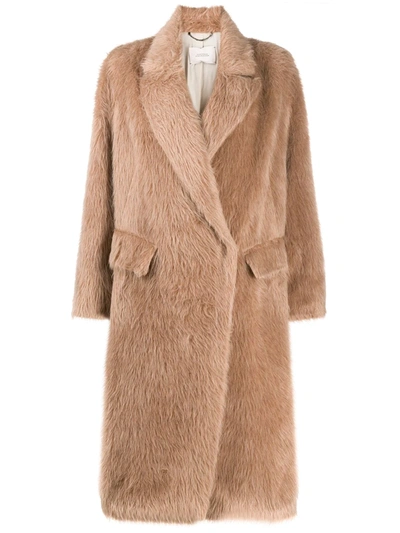 Dorothee Schumacher Oversized Faux Fur Coat In Brown