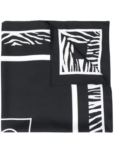 Ports 1961 Zebra Print Scarf In Black