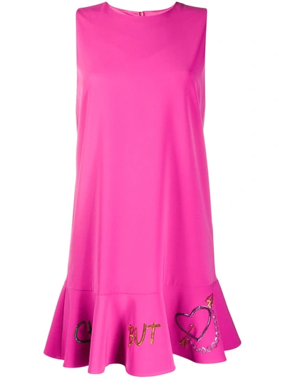 Boutique Moschino Ruffled-hem Mini Dress In Pink
