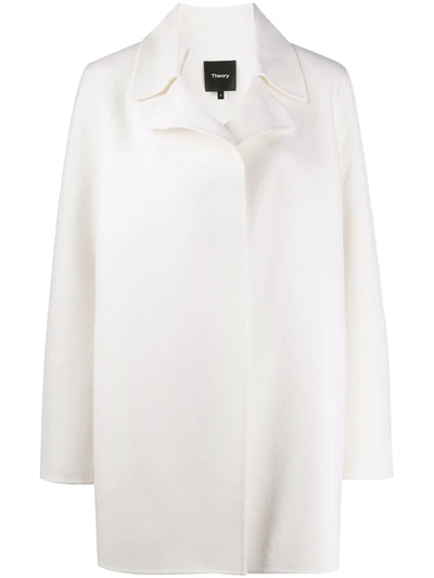 Theory Caban Cotton-drill Coat In White