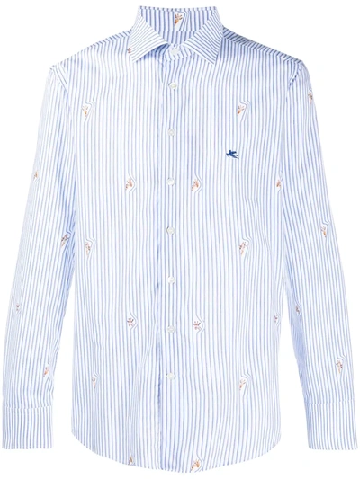 Etro Striped Button-up Shirt In Blue