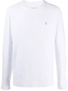 Allsaints Muse Logo Embroidered Long-sleeved Top In White