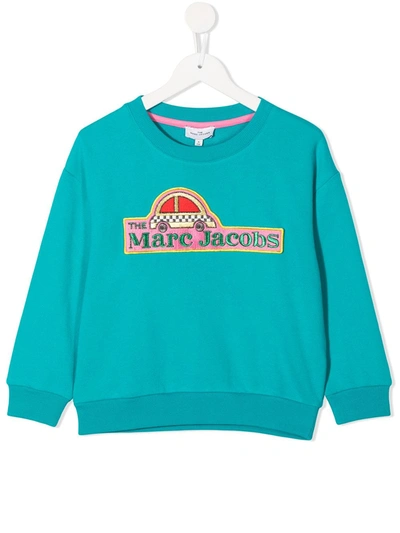 The Marc Jacobs Kids' Logo Embroidery Sweatshirt In Green