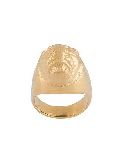 Victoria Strigini Lions Head Signet Ring In Gold