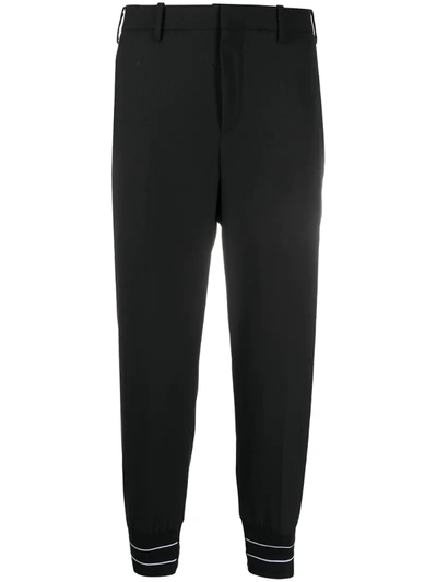 Neil Barrett Travel Rib-cuff Slim-fit Trousers In Black