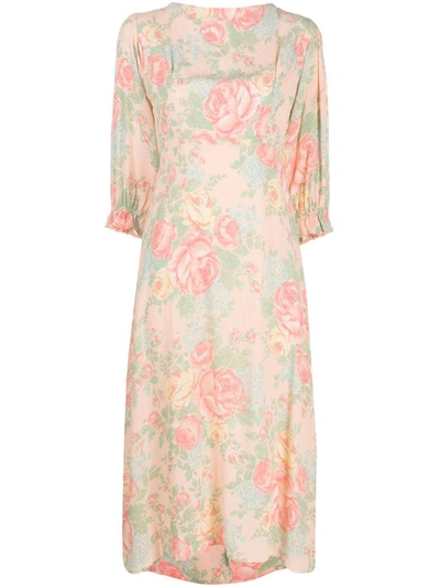 Faithfull The Brand Floral Midi Dress In Pink