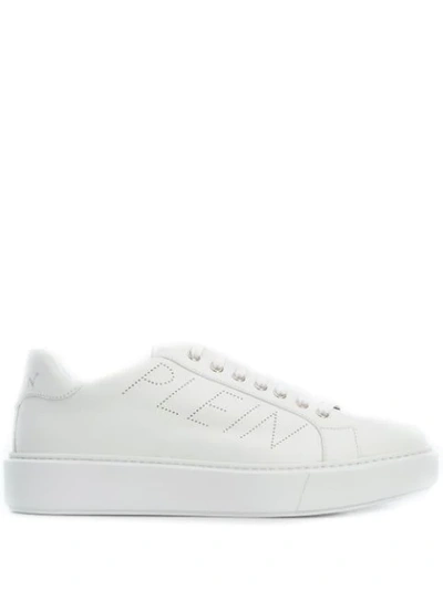 Philipp Plein Leather Low-top Sneakers In White