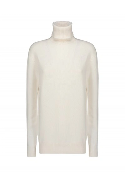 Dolce & Gabbana Turtleneck Knitwear In Bianco Naturale