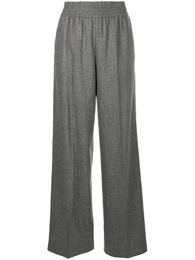 Agnona Wide-leg High Rise Trousers In Grey