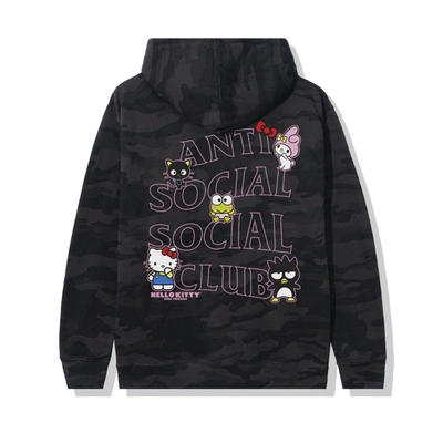 Pre-owned Anti Social Social Club  X Hello Kitty And Friends Hoodie Black Camo