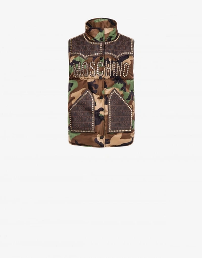 Moschino Padded Vest Lost & Found In Brown