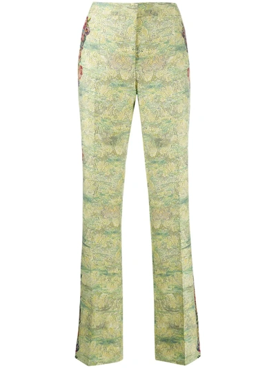Moschino Cady Pants Animé Cross-stitch Print In Green