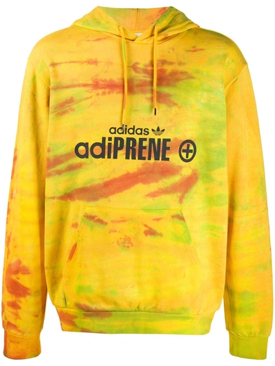 Adidas Originals Adiprene Tie-dye Print Hoodie In Orange And Yellow-multi