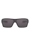 Oakley Turbine Rotor 128mm Polarized Shield Sunglasses In Matte Black/ Prizm Grey