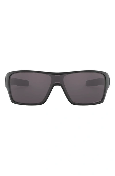 Oakley Turbine Rotor 128mm Polarized Shield Sunglasses In Matte Black/ Prizm Grey