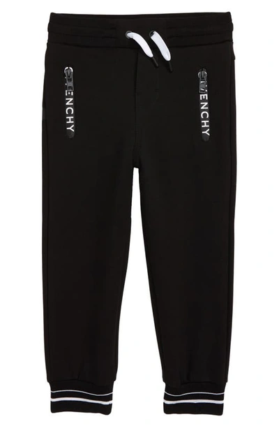 Givenchy Kids' Logo Zip Jogger Sweatpants In Black
