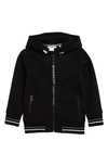 Givenchy Kids' Logo Zip Cotton Blend Hoodie In Black