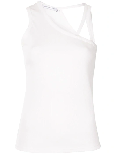 Christopher Esber Floating Strap Tank Top In White