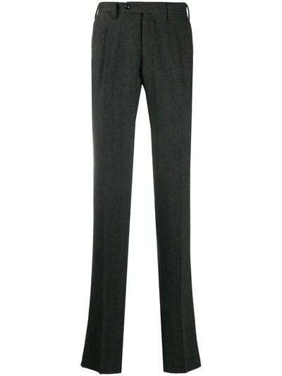 Drumohr Chevron Tailored Trousers In Grey