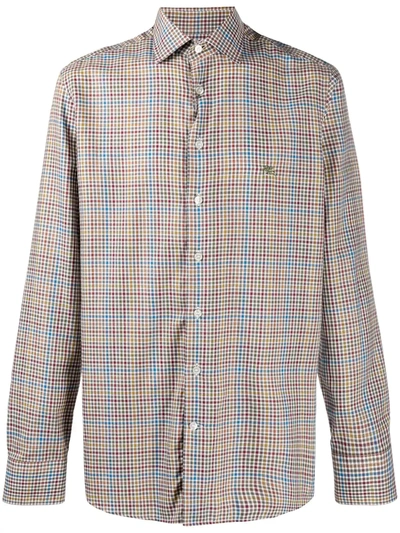 Etro Checked Button-up Shirt In Brown