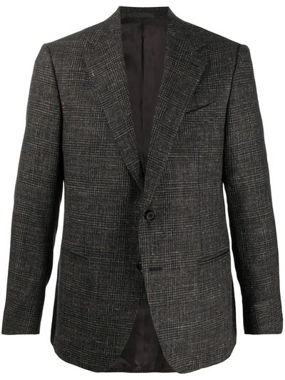 Caruso Textured Single-breasted Blazer In Grey