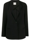 Forte Forte Fitted Narrow Lapel Blazer In Black