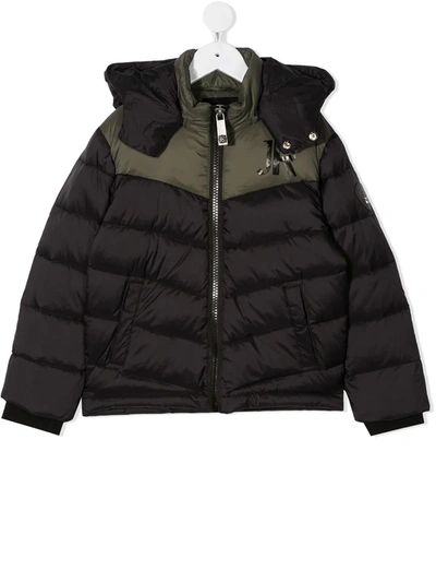 John Richmond Junior Kids' Padded Logo Jacket In Black