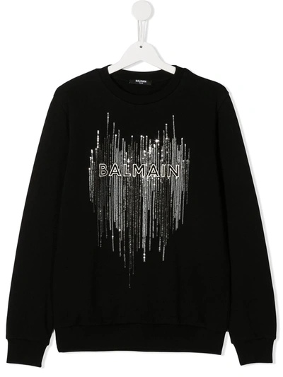 Balmain Logo Sweatshirt In Black