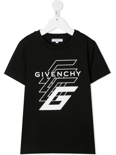 Givenchy Kids' Logo Print Cotton Jersey T-shirt In Black
