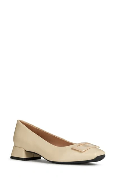 Geox Vivyanne Square Toe Loafer Pump In Sand Leather