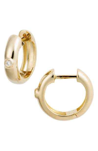 Jennifer Zeuner Court Diamond Huggie Hoop Earrings In Yellow