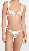 Bluebella Nova Mid-rise Stretch-lace Thong In Ivory