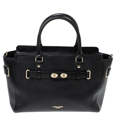 Pre-owned Coach Black Leather Swagger Tote