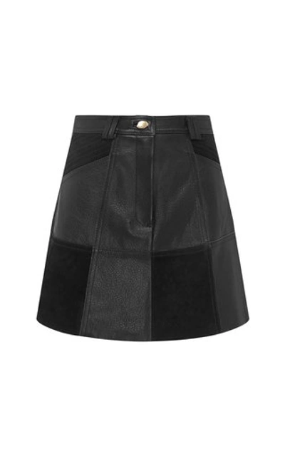 Aje Motocyclette Leather Patch Mini Skirt In Black