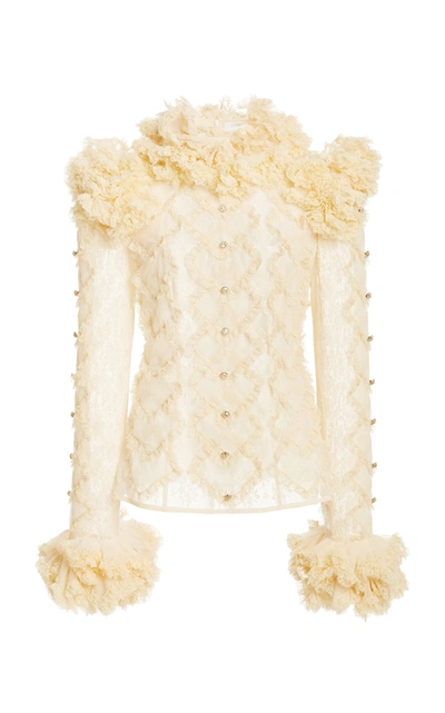 Zimmermann Lucky Lace Handkerchief Blouse In White