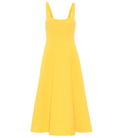 Rebecca Vallance Andie Textured Fit And Flare Midi Dress In Yellow