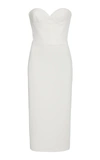 Alex Perry Women's Kye Strapless Sweetheart Neck Crepe Midi Dress In White,green