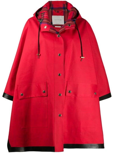 Mackintosh Keith Hooded Poncho In Red
