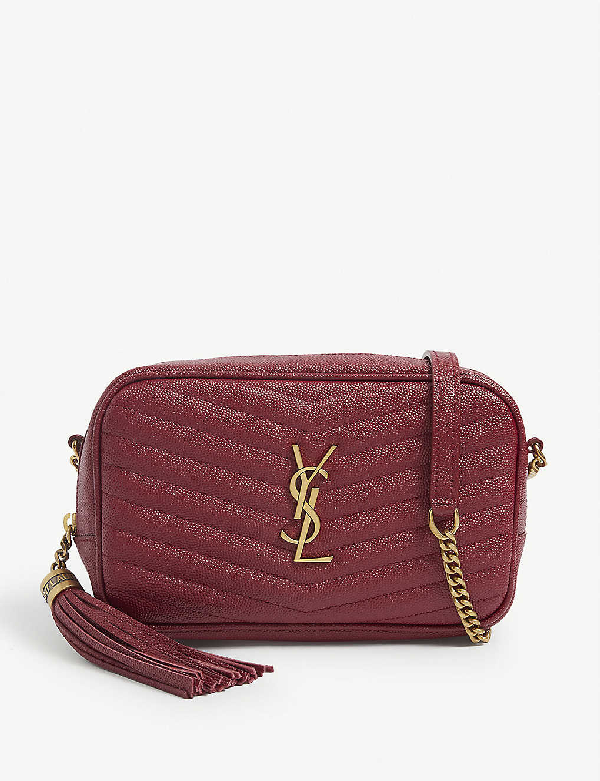 Saint Laurent Mini Lou Quilted Leather Crossbody Bag In Red | ModeSens