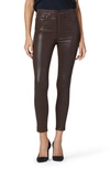 Joe's The Charlie Coated Ankle Skinny Jeans In Cocoa Bean