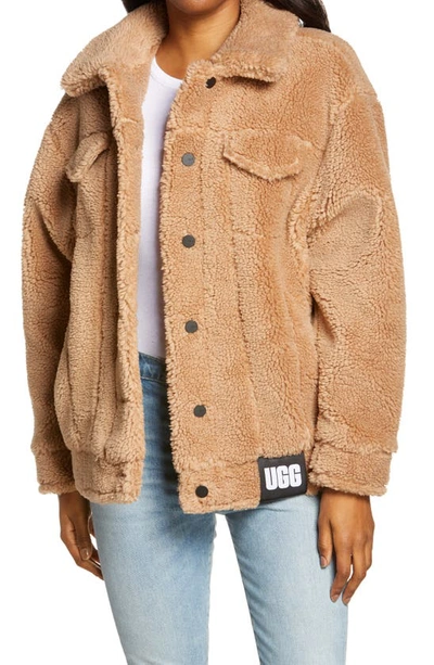 Ugg Frankie Faux Shearling Trucker Jacket In Camel